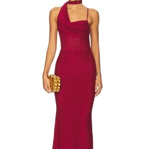 Superdown Addie Maxi Dress in Oxblood